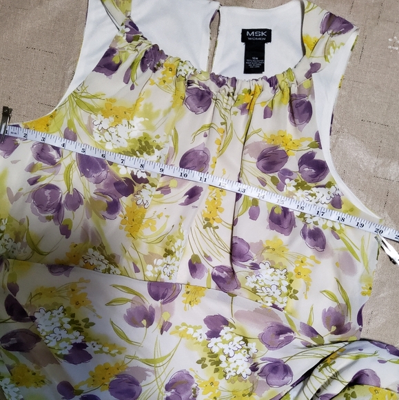 MSK Green/Purple Multi-Colored Sleeveless Floral Maxi Dress Size 16W - Picture 7 of 10